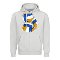 Dove Grey volleyball patch Zipper Hoodie - AdoDesignShop
