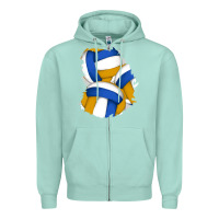 Seafoam volleyball patch Zipper Hoodie - AdoDesignShop