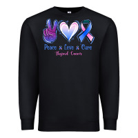 Black Peace love cure Thyroid Cancer Premium Sweatshirt - NancyCooperArtShop