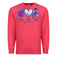 Cardinal Peace love cure Thyroid Cancer Premium Sweatshirt - NancyCooperArtShop