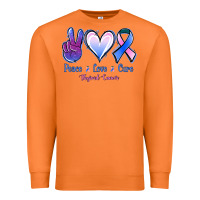 Carrot Peace love cure Thyroid Cancer Premium Sweatshirt - NancyCooperArtShop