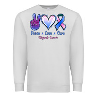 Dove Grey Peace love cure Thyroid Cancer Premium Sweatshirt - NancyCooperArtShop