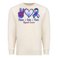 Sandshell Peace love cure Thyroid Cancer Premium Sweatshirt - NancyCooperArtShop