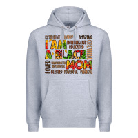 Heather Grey i am a black mom Premium Hoodie - LillyAllenDesigns