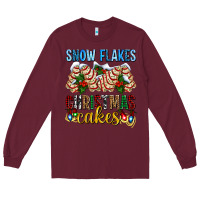 Burgundy snow flakes christmas cakes ado Long Sleeve Tee - AdoDesignShop