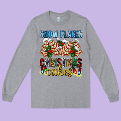Snow Flakes Christmas Cakes Ado Long Sleeve Tee Designed By Adodesignshop