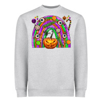 Heather Grey Halloween Rainbow Heavyweight Sweatshirt - texasbilliewilder