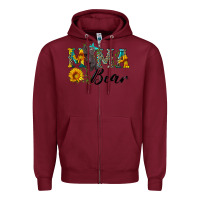 Burgundy blue mama bear with cute bear Zipper Hoodie - Artiststas