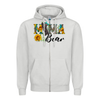 Dove Grey blue mama bear with cute bear Zipper Hoodie - Artiststas