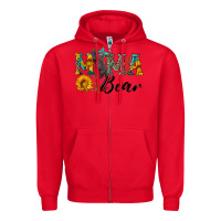 Red blue mama bear with cute bear Zipper Hoodie - Artiststas