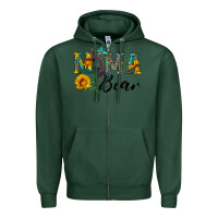 Sports Green blue mama bear with cute bear Zipper Hoodie - Artiststas
