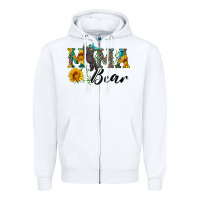 White blue mama bear with cute bear Zipper Hoodie - Artiststas