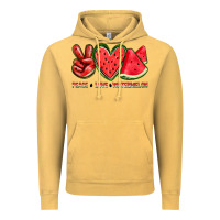 Vintage Mustard peace love watermelon Vintage Hoodie - texasbilliewilder