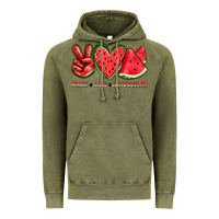 Vintage Olive peace love watermelon Vintage Hoodie - texasbilliewilder