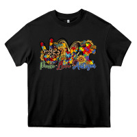 Black peace love autism Heavy Core Tee - RacoonDesign