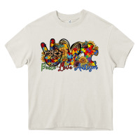 Cream peace love autism Heavy Core Tee - RacoonDesign