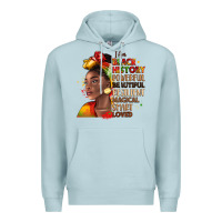 Blue Mist i am black history Premium Hoodie - LillyAllenDesigns