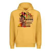 Mustard i am black history Premium Hoodie - LillyAllenDesigns
