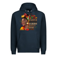 Navy i am black history Premium Hoodie - LillyAllenDesigns