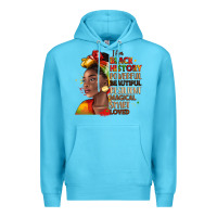 Ocean Blue i am black history Premium Hoodie - LillyAllenDesigns