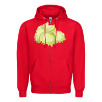 Red tennis patch Zipper Hoodie - AdoDesignShop