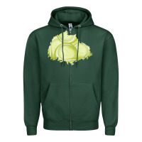 Sports Green tennis patch Zipper Hoodie - AdoDesignShop