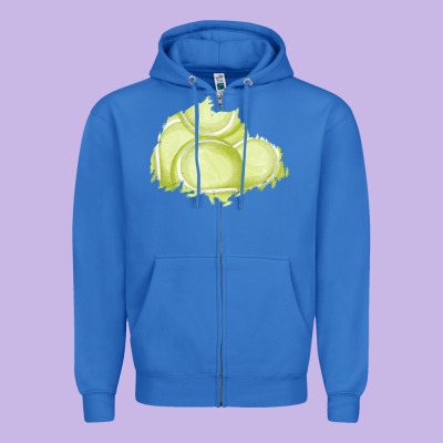 Tennis Patch Zipper Hoodie Designed By Adodesignshop