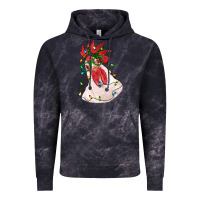 Cloud Black christmas rooster with lights Vintage Hoodie - RanaPortraitStore