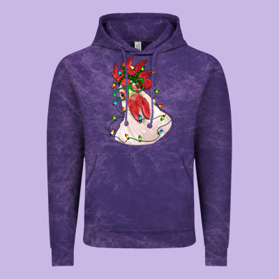 Christmas Rooster With Lights Vintage Hoodie Designed By Ranaportraitstore
