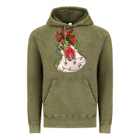 Vintage Olive christmas rooster with lights Vintage Hoodie - RanaPortraitStore