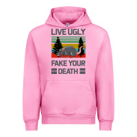 Fuchsia Pink Lıve Ugly Fake Your Death Urban Hoodie - Bettercallsaul