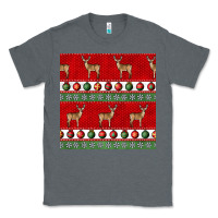 Charcoal Heather christmas deer and ornaments seamless pattern Classic Tee - BundleAndBundleShop