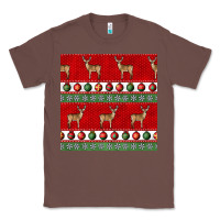 Chestnut christmas deer and ornaments seamless pattern Classic Tee - BundleAndBundleShop