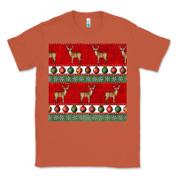 Copper christmas deer and ornaments seamless pattern Classic Tee - BundleAndBundleShop