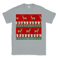 Heather Grey christmas deer and ornaments seamless pattern Classic Tee - BundleAndBundleShop