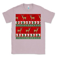 Lilac christmas deer and ornaments seamless pattern Classic Tee - BundleAndBundleShop