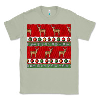 Matcha christmas deer and ornaments seamless pattern Classic Tee - BundleAndBundleShop