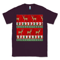 Plum christmas deer and ornaments seamless pattern Classic Tee - BundleAndBundleShop