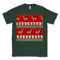 Sports Green christmas deer and ornaments seamless pattern Classic Tee - BundleAndBundleShop