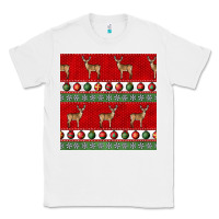 White christmas deer and ornaments seamless pattern Classic Tee - BundleAndBundleShop