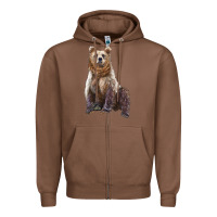 Chestnut bear Zipper Hoodie - Artiststas