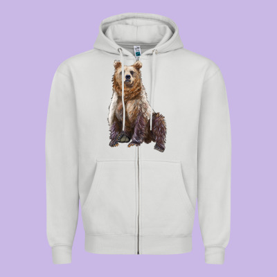 Bear Zipper Hoodie Designed By Artiststas