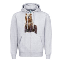 Heather Grey bear Zipper Hoodie - Artiststas