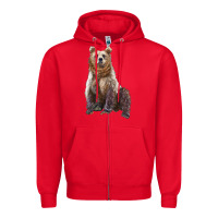 Red bear Zipper Hoodie - Artiststas