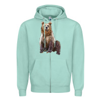 Seafoam bear Zipper Hoodie - Artiststas