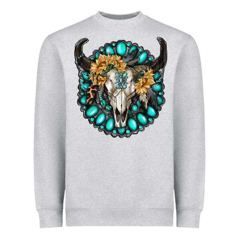 Gamestone With Bull Skull Heavyweight Sweatshirt by RanaPortraitStore | Teevron