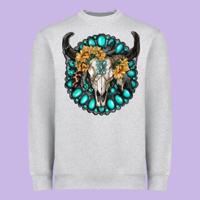 Gamestone With Bull Skull Heavyweight Sweatshirt Designed By Ranaportraitstore