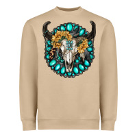 Mushroom gamestone with bull skull Heavyweight Sweatshirt - RanaPortraitStore