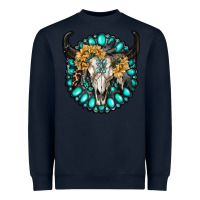Navy gamestone with bull skull Heavyweight Sweatshirt - RanaPortraitStore