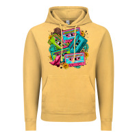 Vintage Mustard 90's country cassette tapes Vintage Hoodie - Zillion Design Studio